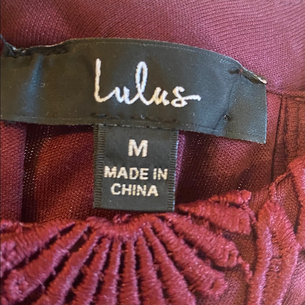 Lulu's Burgundy Lace Mini Dress - Picture 12 of 13
